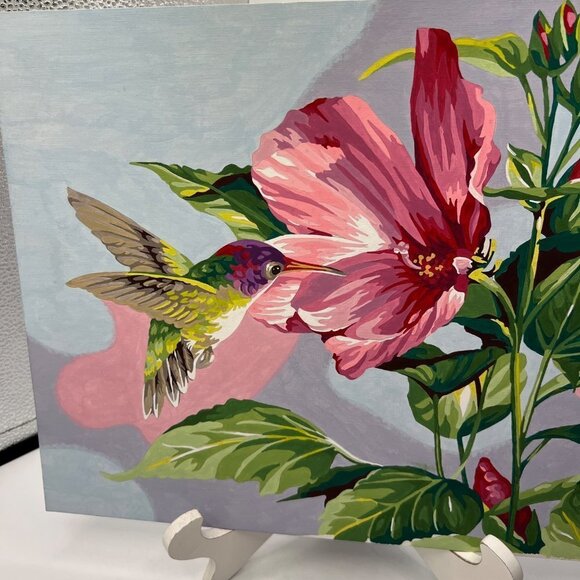 Flower Humming Bird Paint by Number Art Picture Handmade - Picture 5 of 7